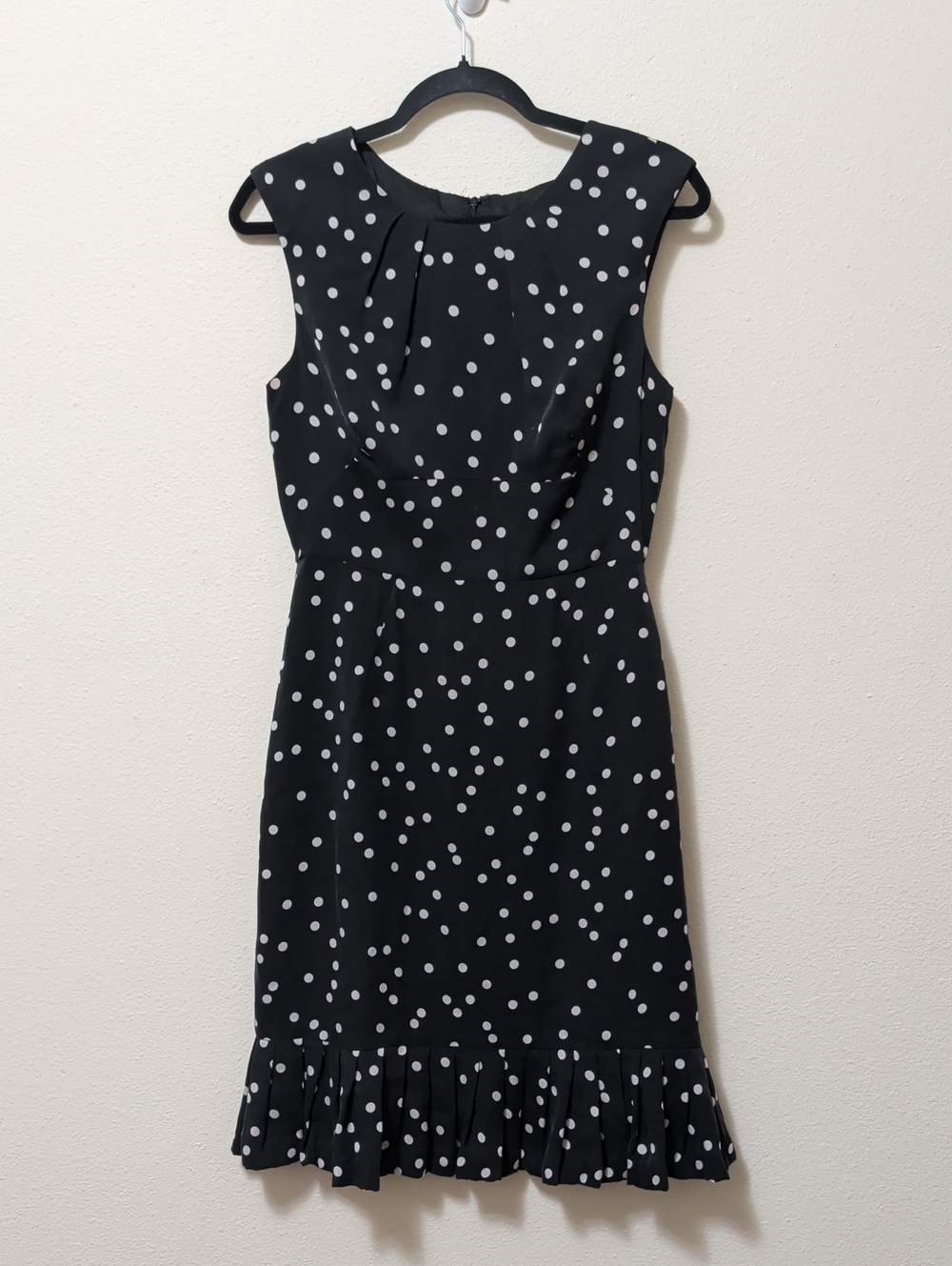 White House Black Market Black Dress with White Polka Dots